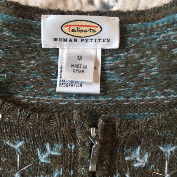 Talbots zipper cardigan, 1X - Picture 2 of 15